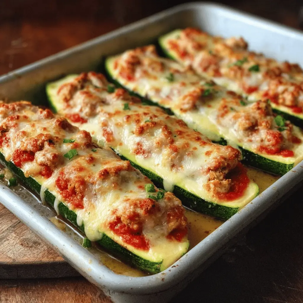 Easy Keto Chicken Parmesan Zucchini Boats