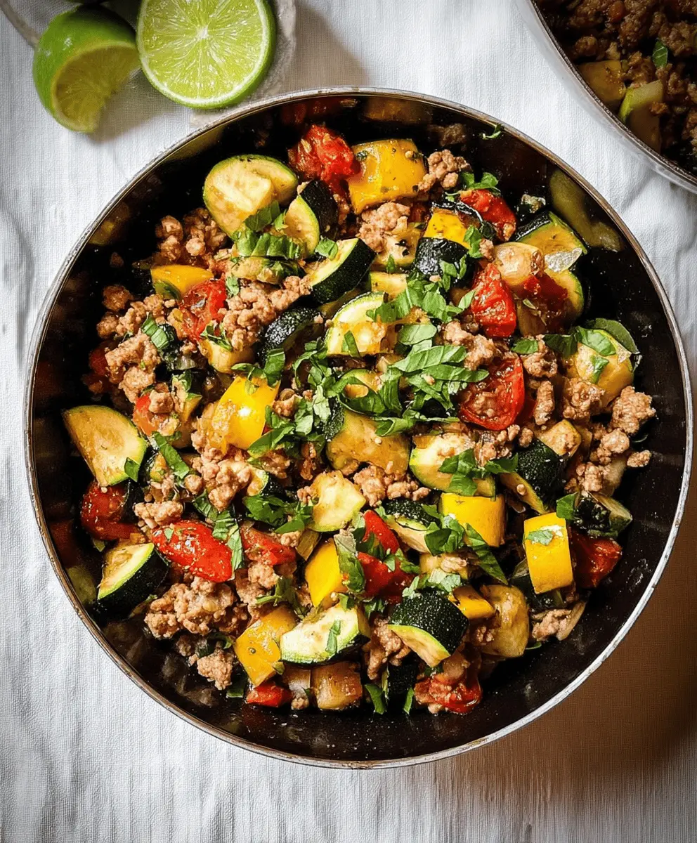 Healthy Ground Turkey and Zucchini Skillet Recipe