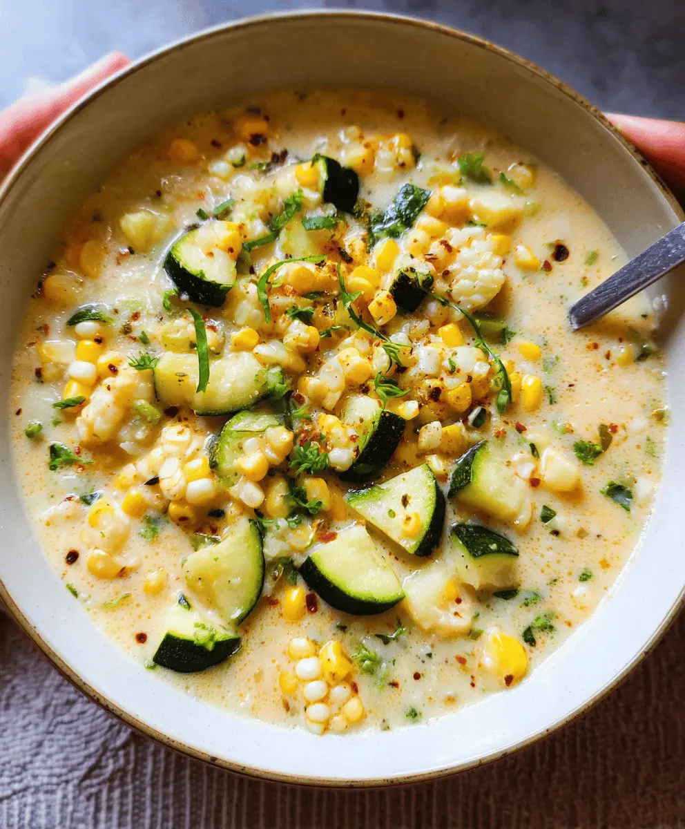 Creamy Summer Corn and Zucchini Chowder Recipe