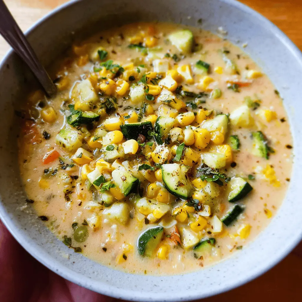 Creamy Summer Corn and Zucchini Chowder Recipe