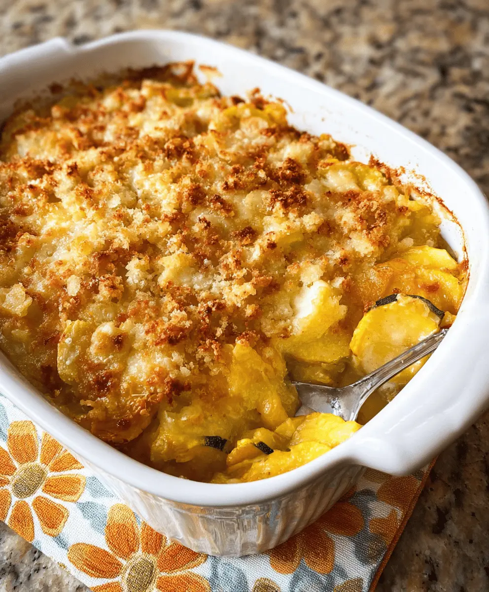 Cheesy Yellow Squash Casserole Recipe