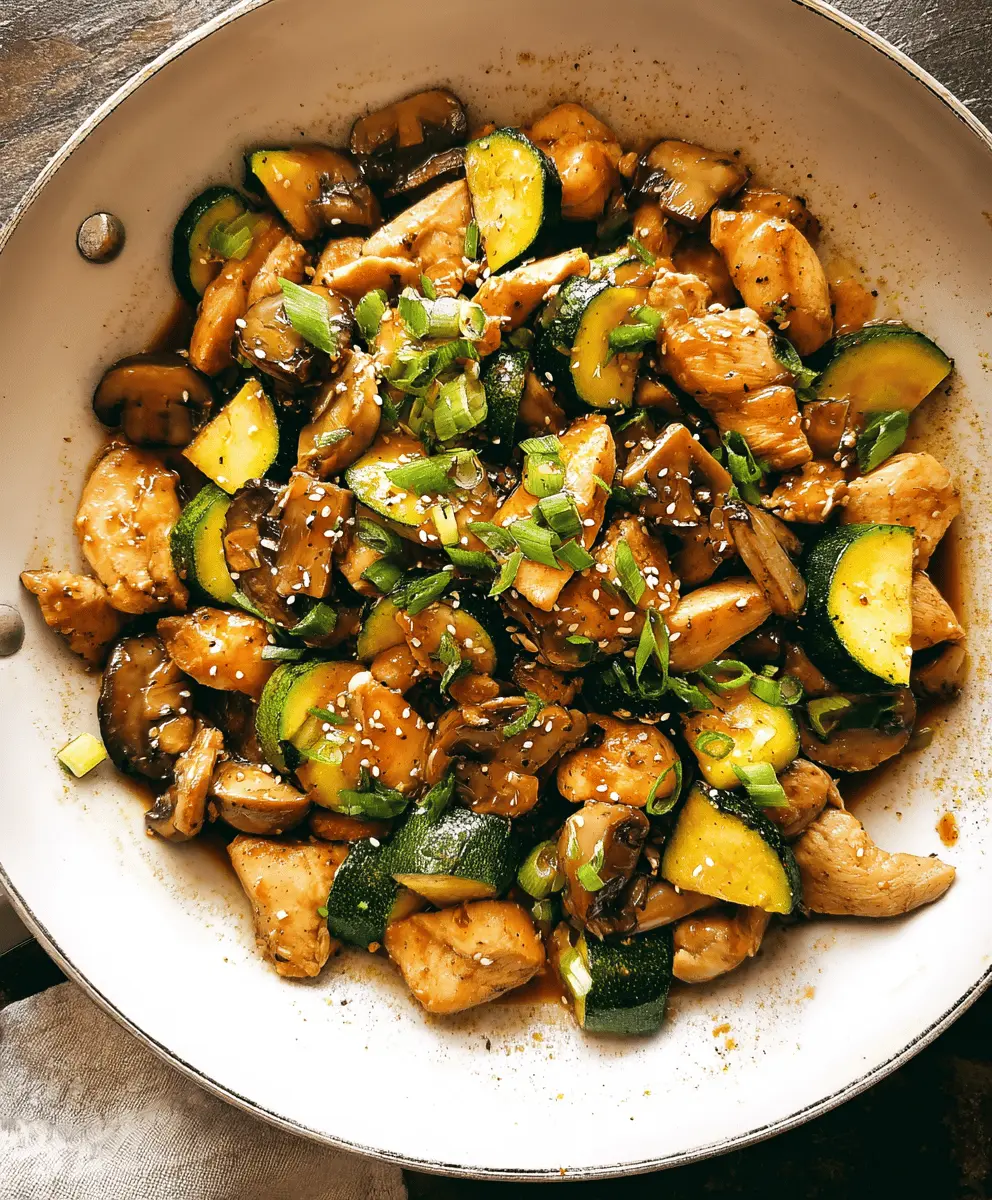 Healthy Zucchini Mushroom Chicken Stir Fry Recipe