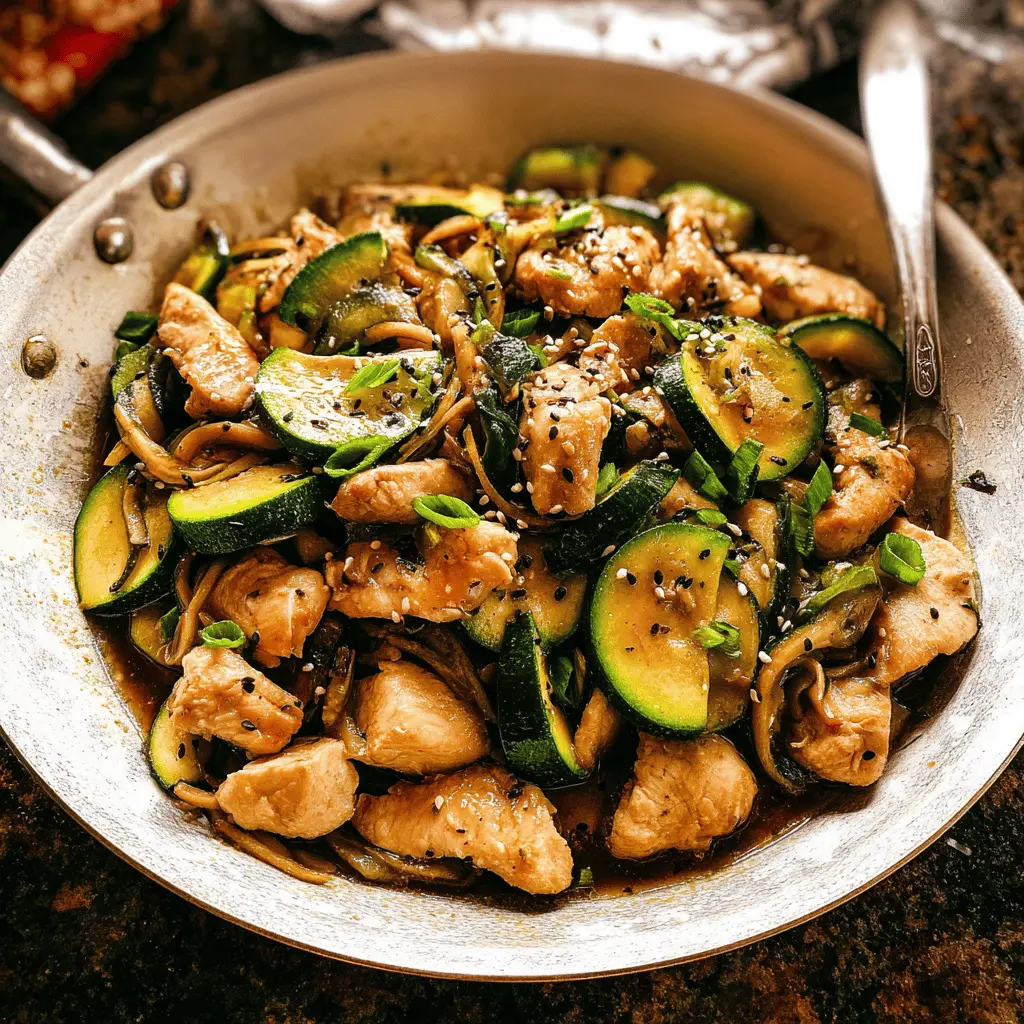 Healthy Zucchini Mushroom Chicken Stir Fry Recipe