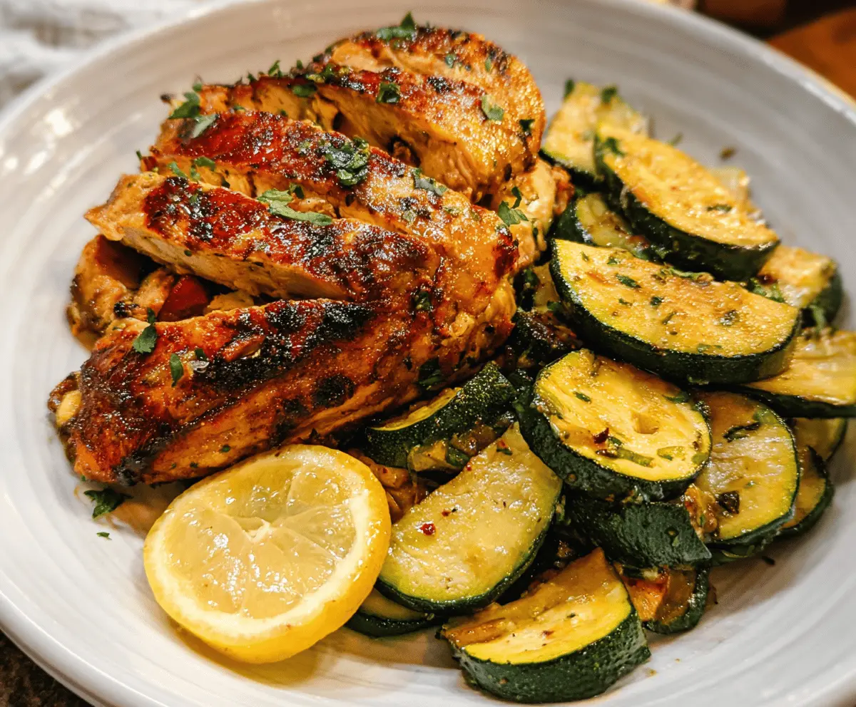Easy Asado Chicken with Zesty Lemon Zucchini