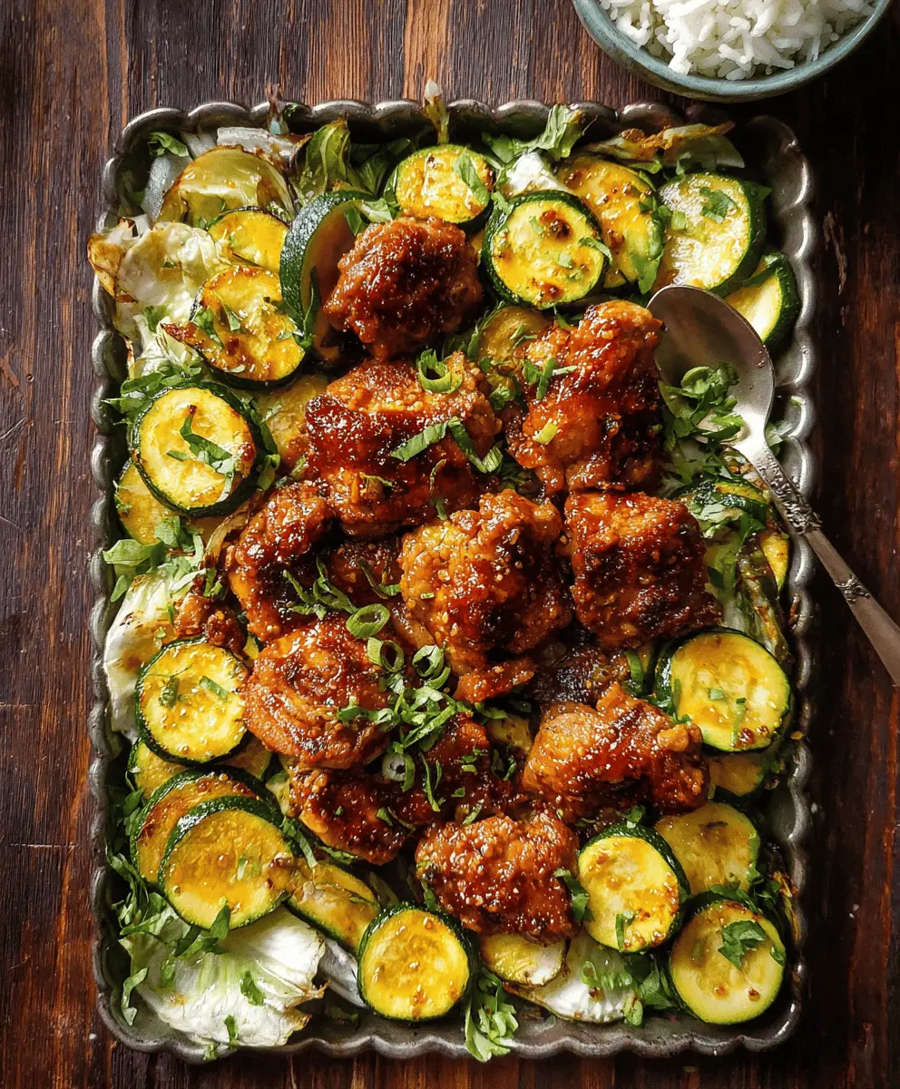 Easy Sheet Pan Honey Garlic Chicken and Zucchini