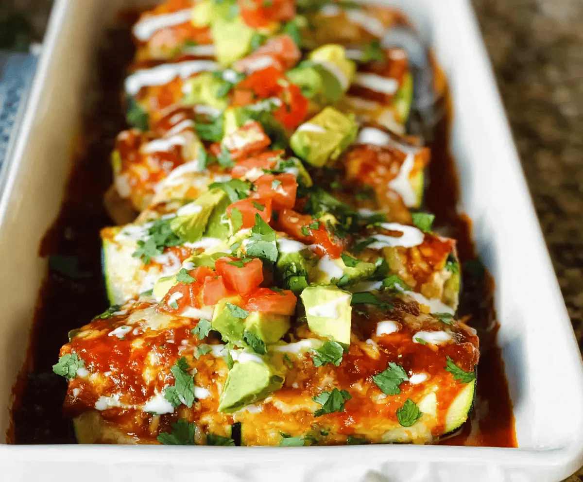 Easy Keto Chicken Zucchini Enchiladas Low Carb