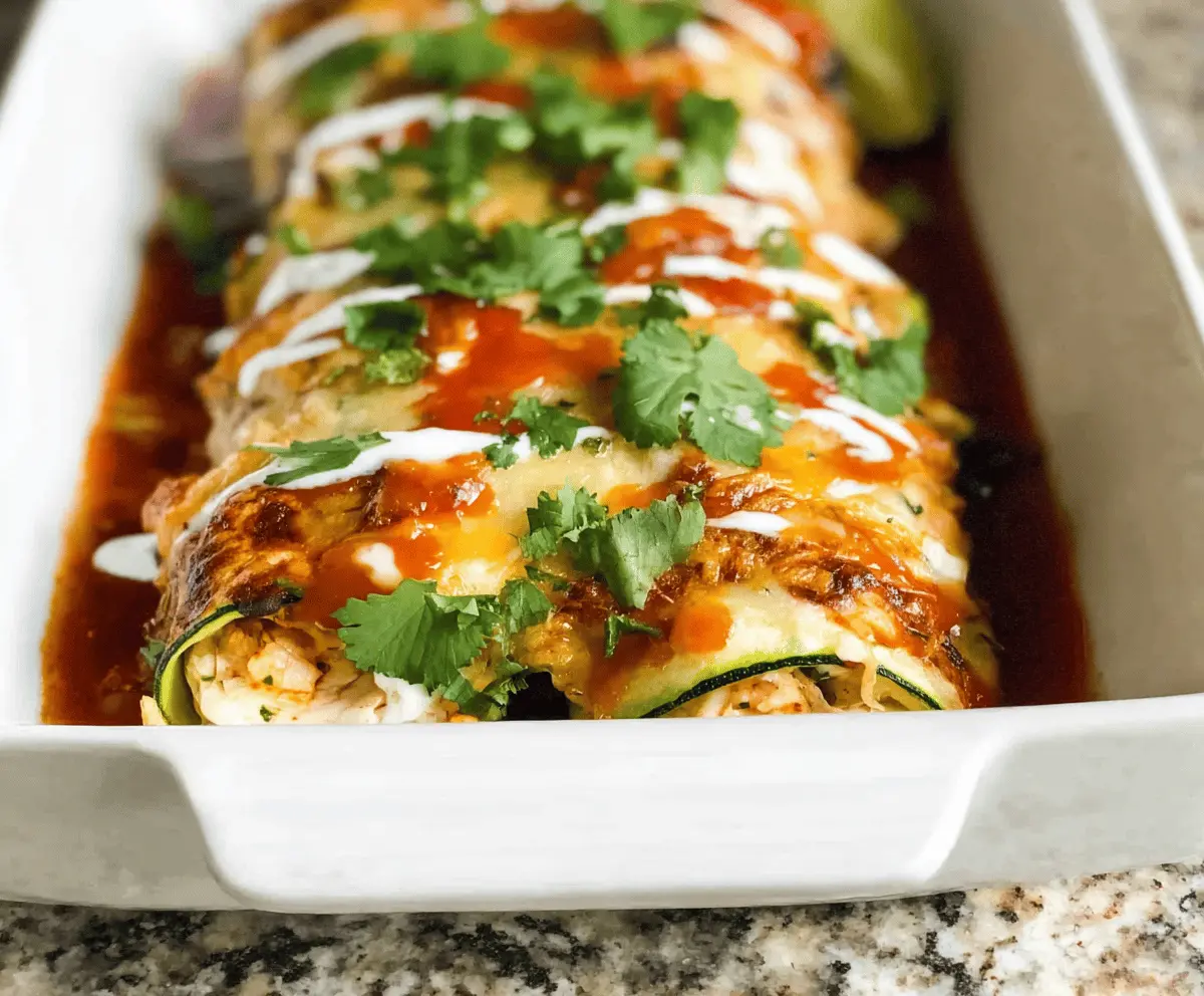 Easy Keto Chicken Zucchini Enchiladas Low Carb