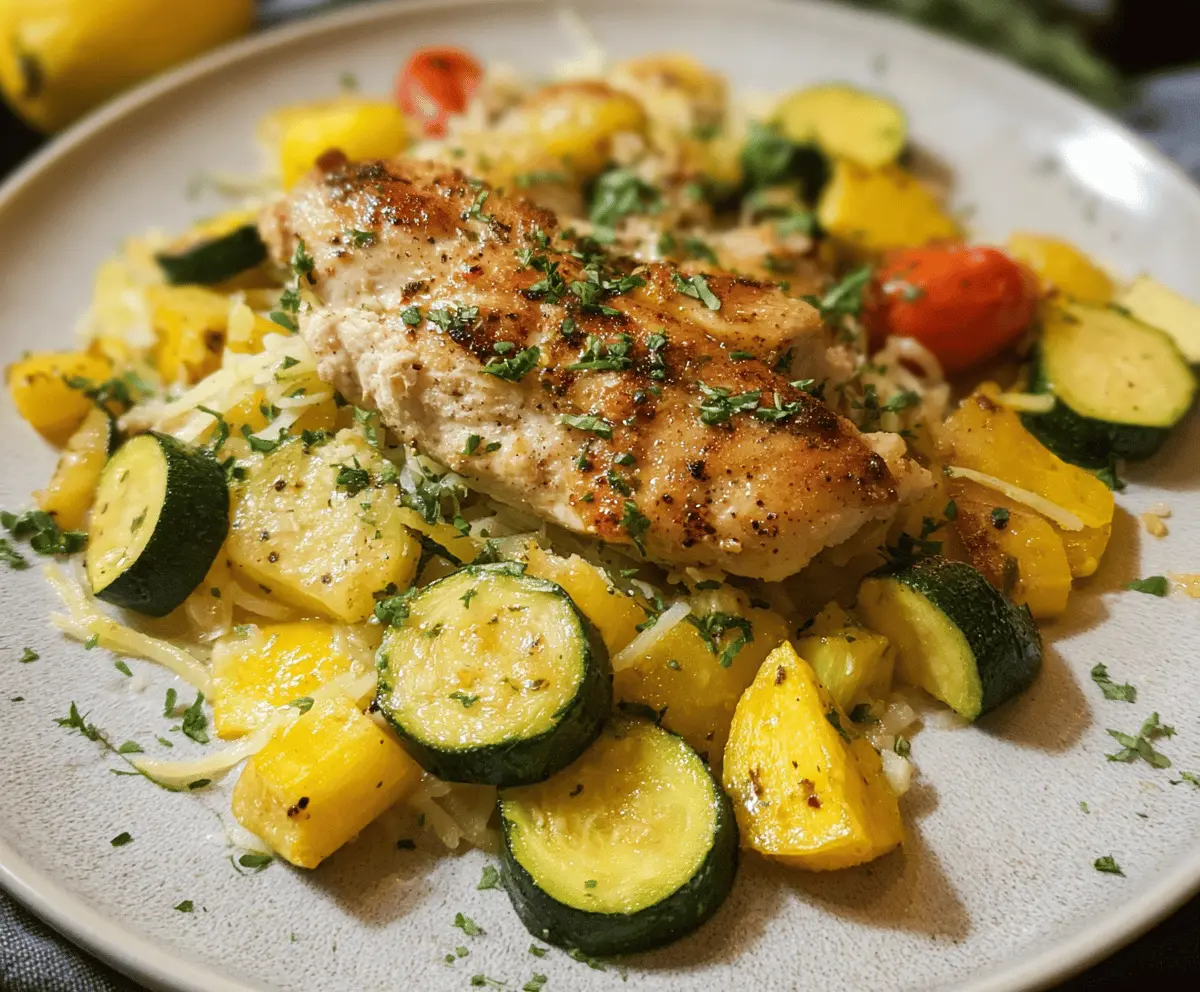 Easy Chicken Breast with Zucchini and Squash Dinner