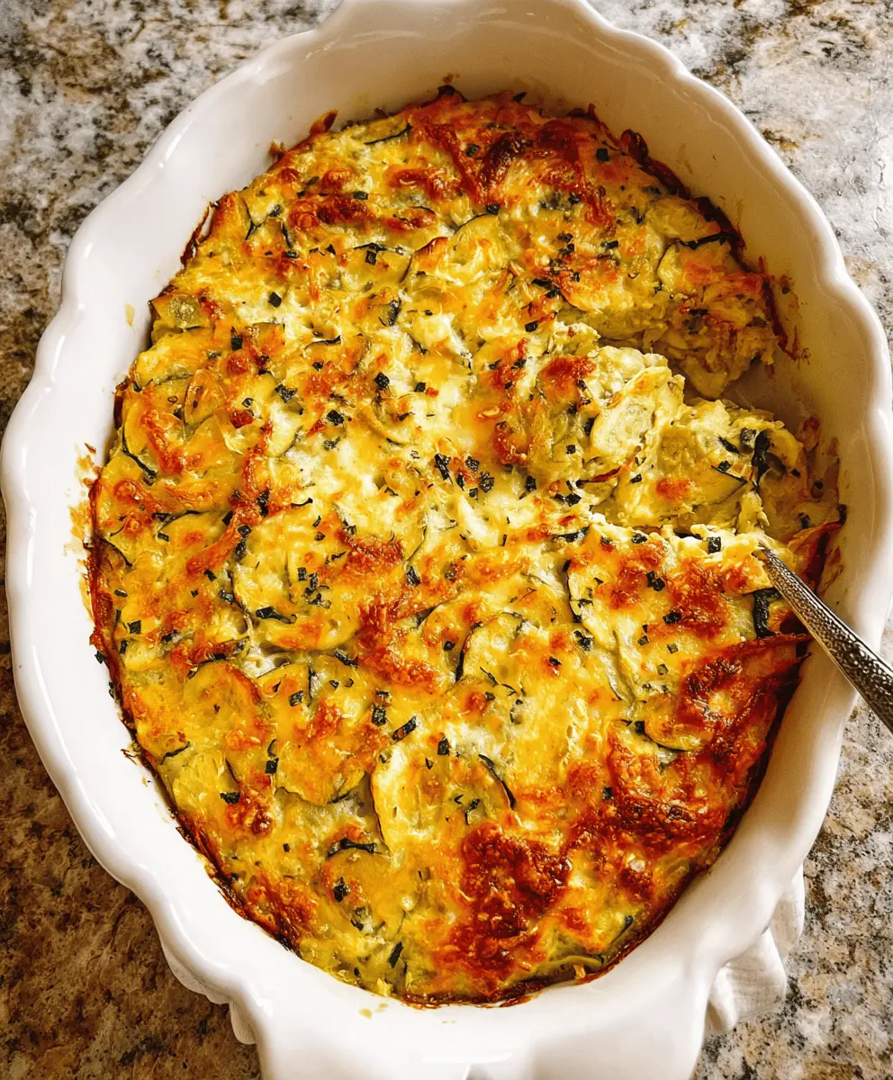 Cheesy Zucchini Squash Casserole Bake