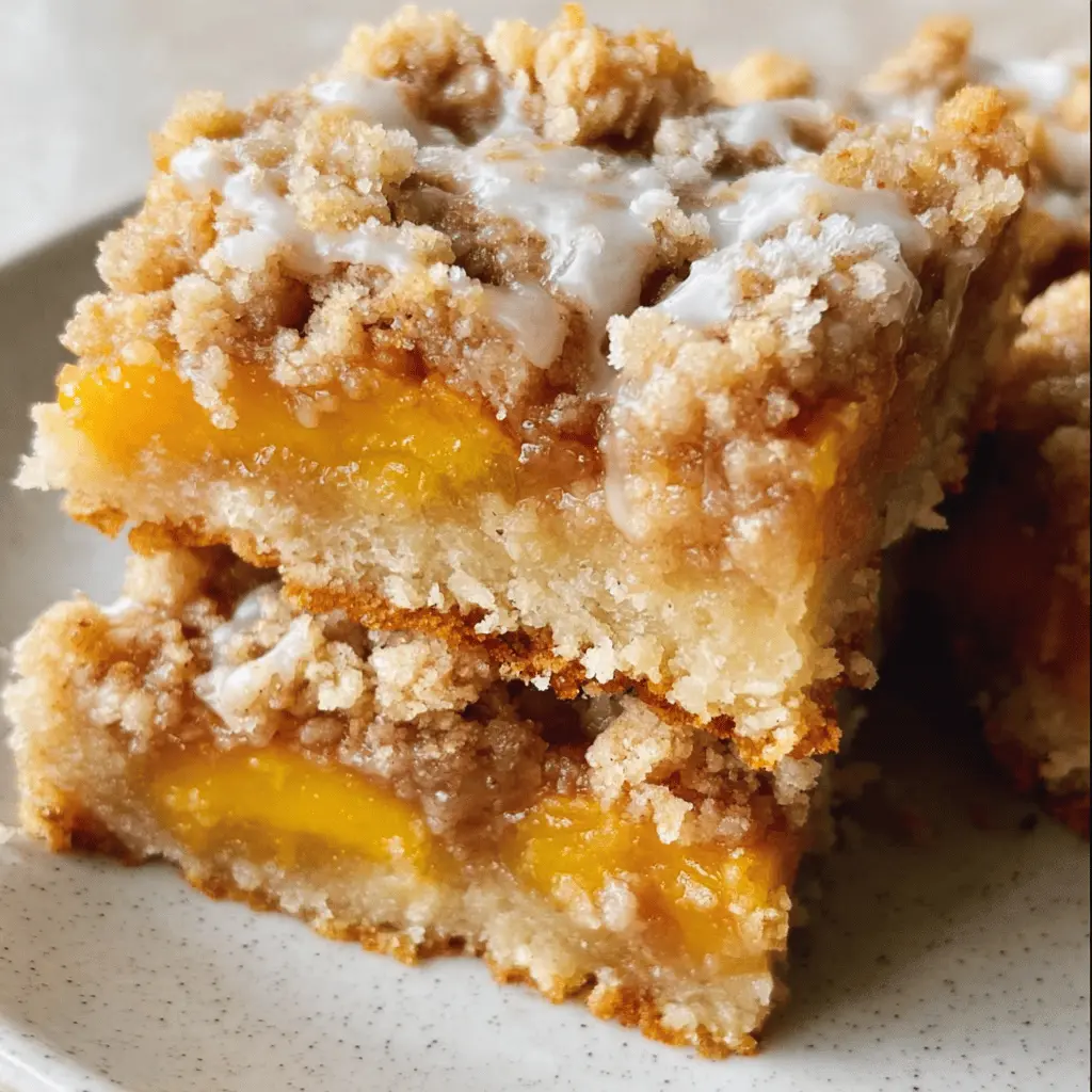 Easy Peach Crumble Bars with Crisp Topping