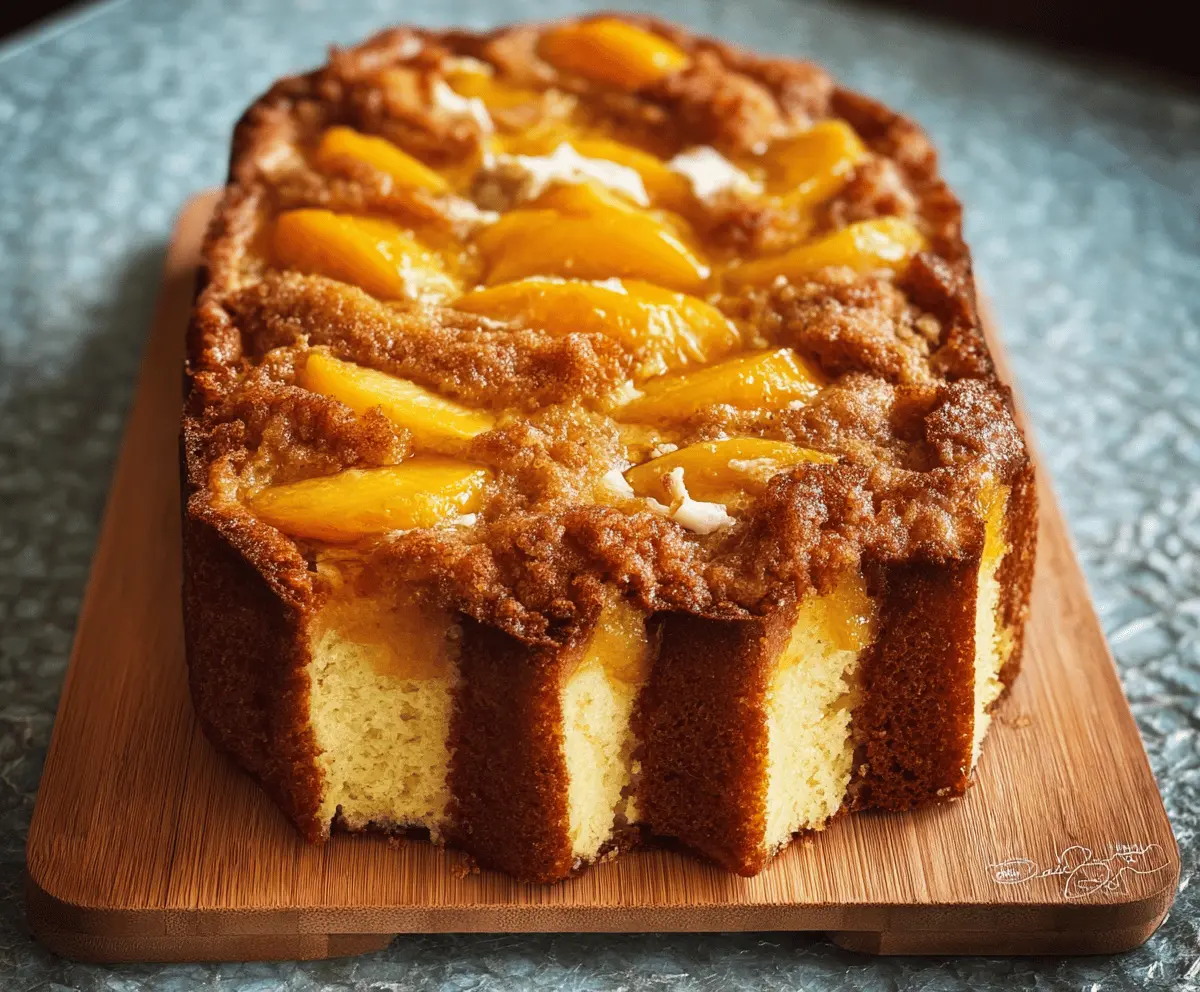 Easy Peach Cobbler Pound Cake Recipe