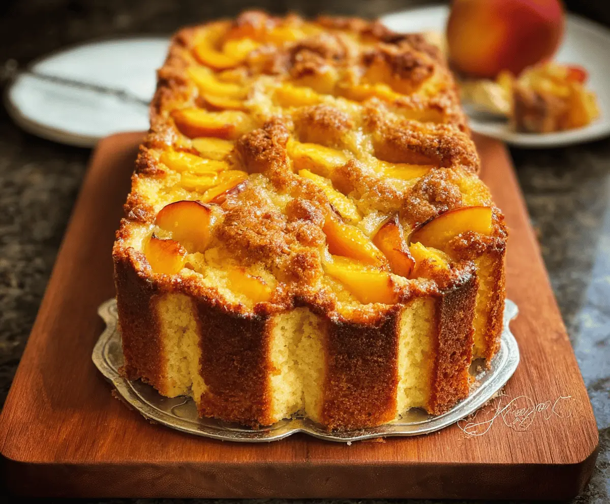 Easy Peach Cobbler Pound Cake Recipe