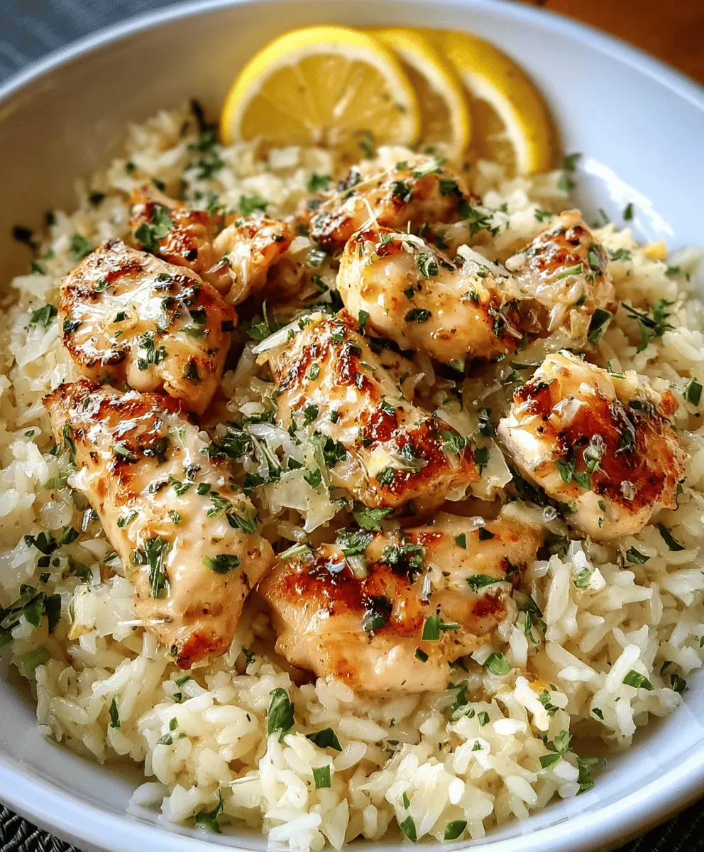 Easy Chicken Scampi with Garlic Parmesan Rice