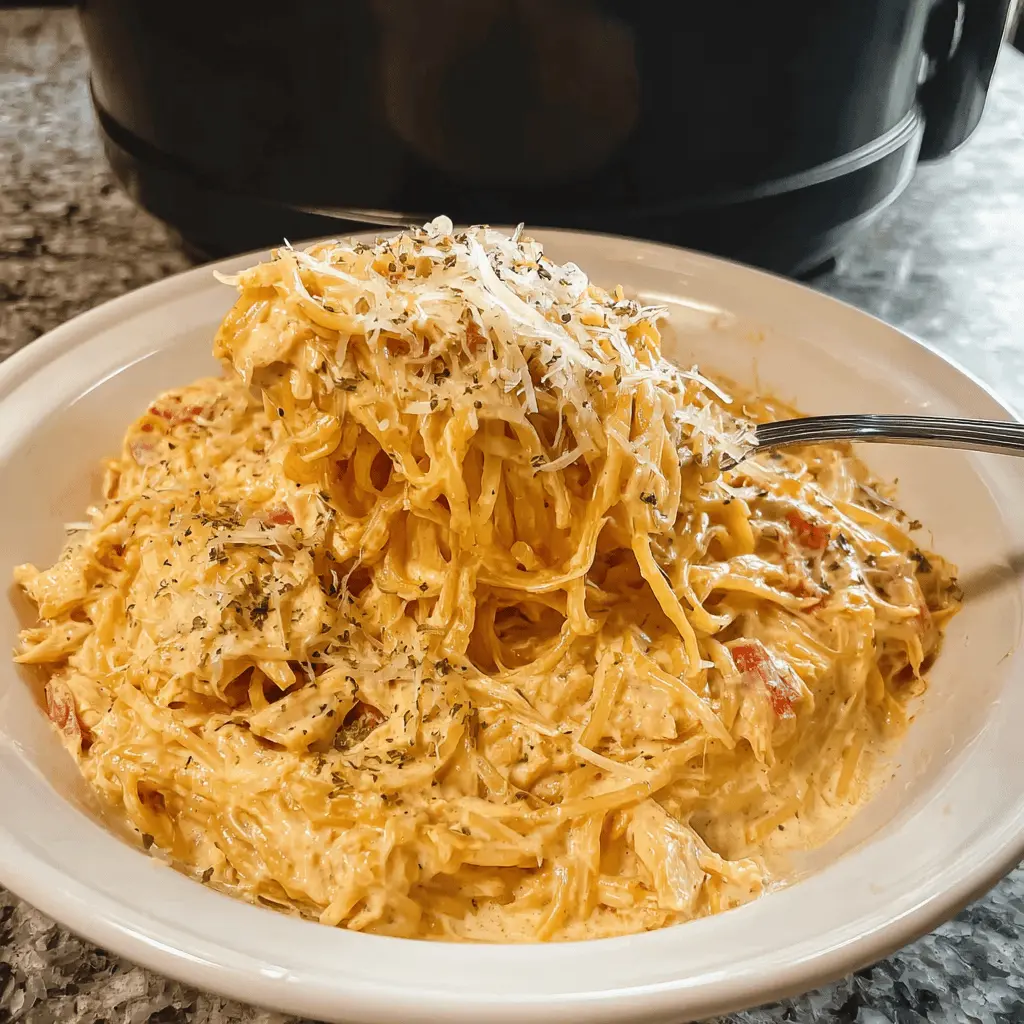 Easy Crockpot Chicken Spaghetti Recipe You'll Love