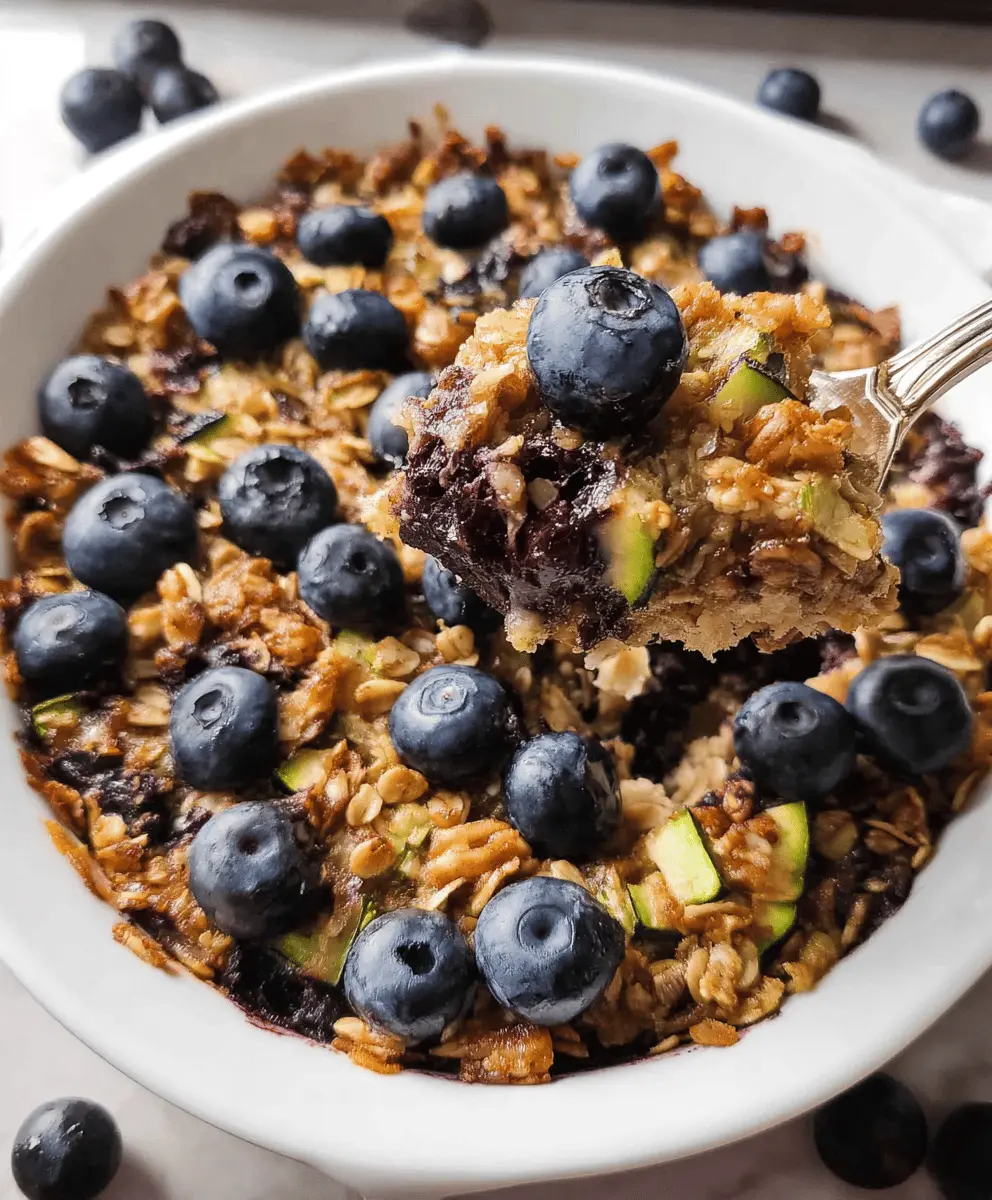 Healthy Zucchini Blueberry Baked Oatmeal Recipe