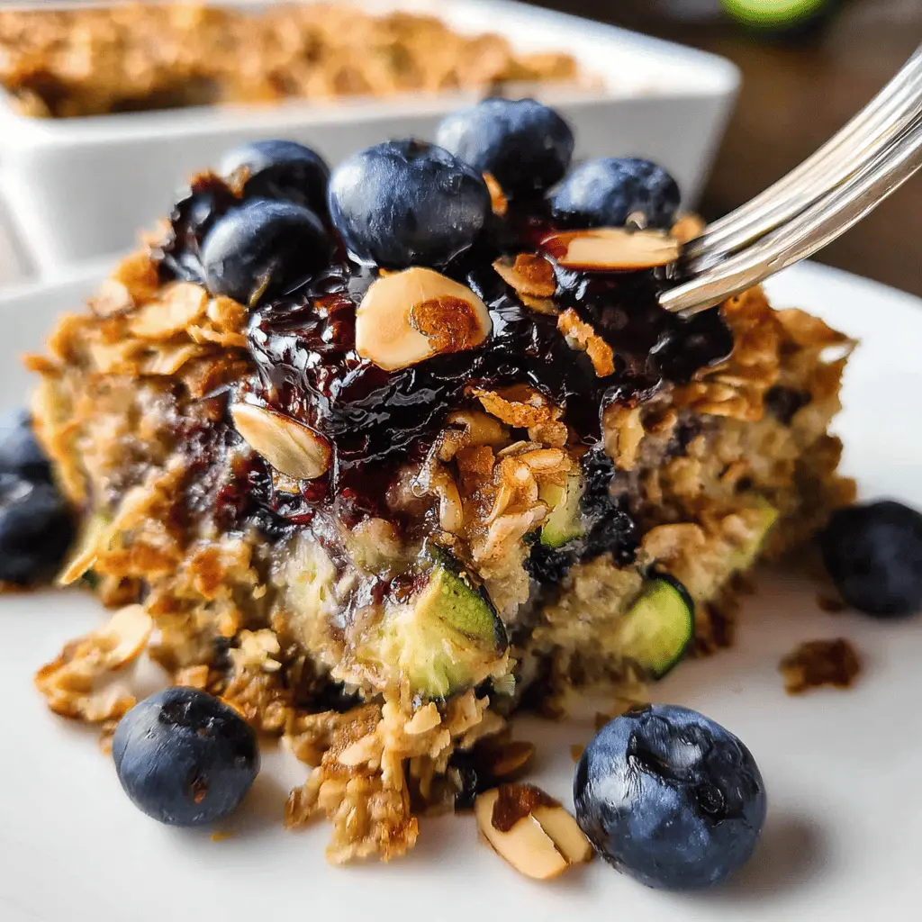Healthy Zucchini Blueberry Baked Oatmeal Recipe