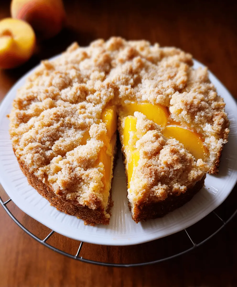 Southern Peach Crumb Cake With Sweet Cinnamon Topping