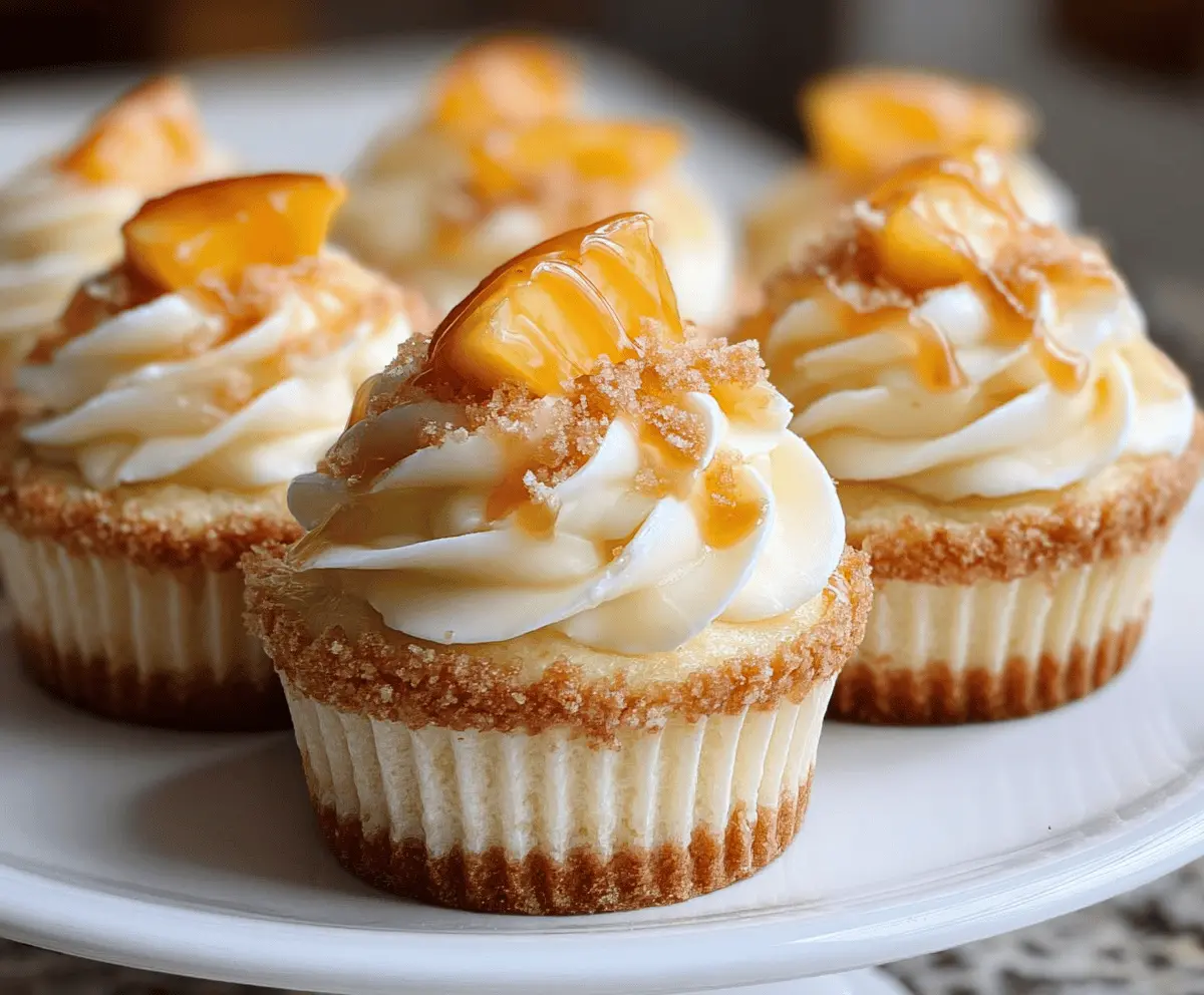 Creamy Peach and Honey Cheesecake Cupcakes