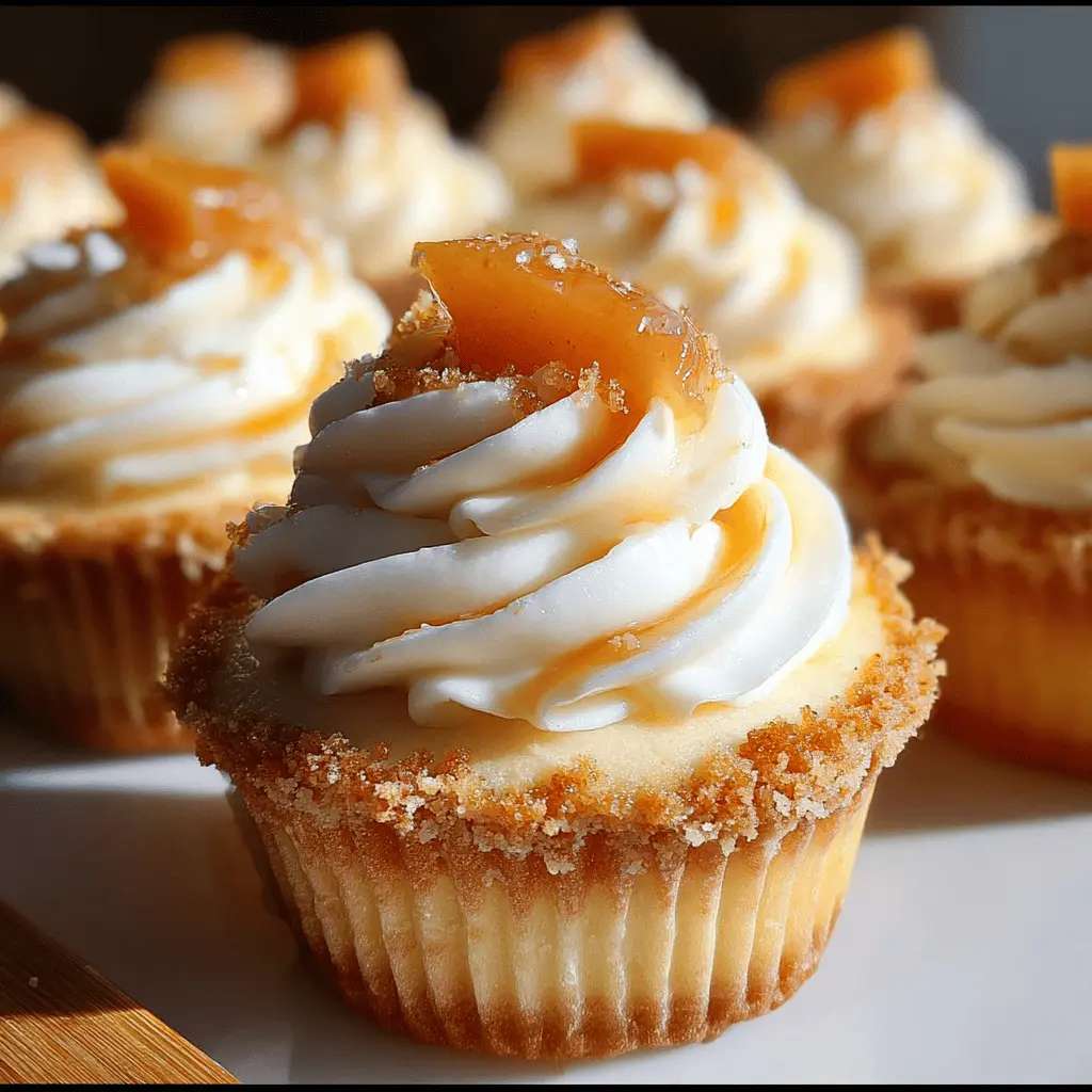 Creamy Peach and Honey Cheesecake Cupcakes
