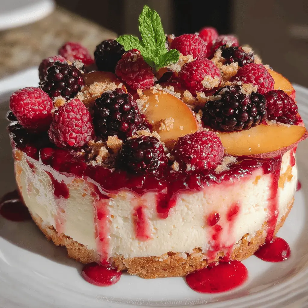 Easy Summer Berry and Peach Cheesecake Recipe