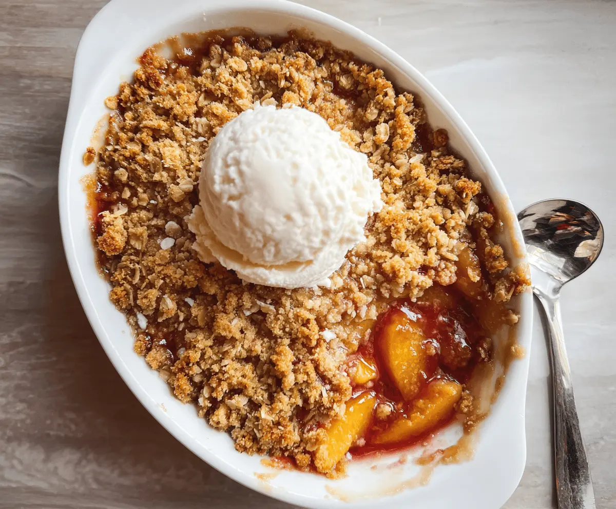 Easy Peach Crisp Recipe with Crunchy Topping