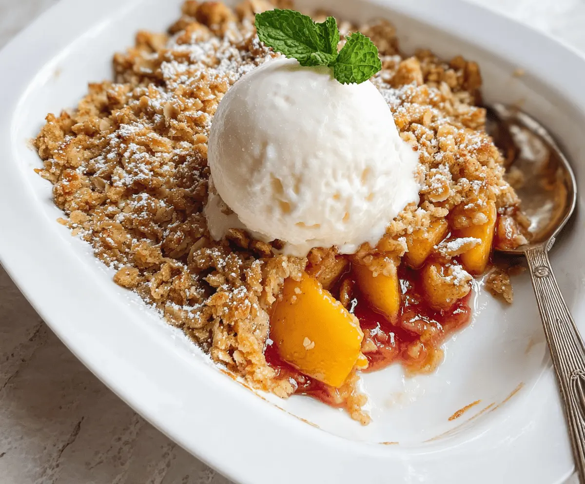 Easy Peach Crisp Recipe with Crunchy Topping