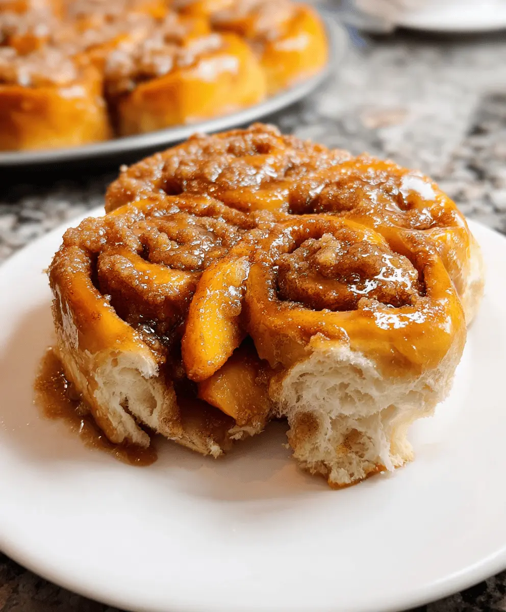 Peach Cobbler Cinnamon Rolls Recipe