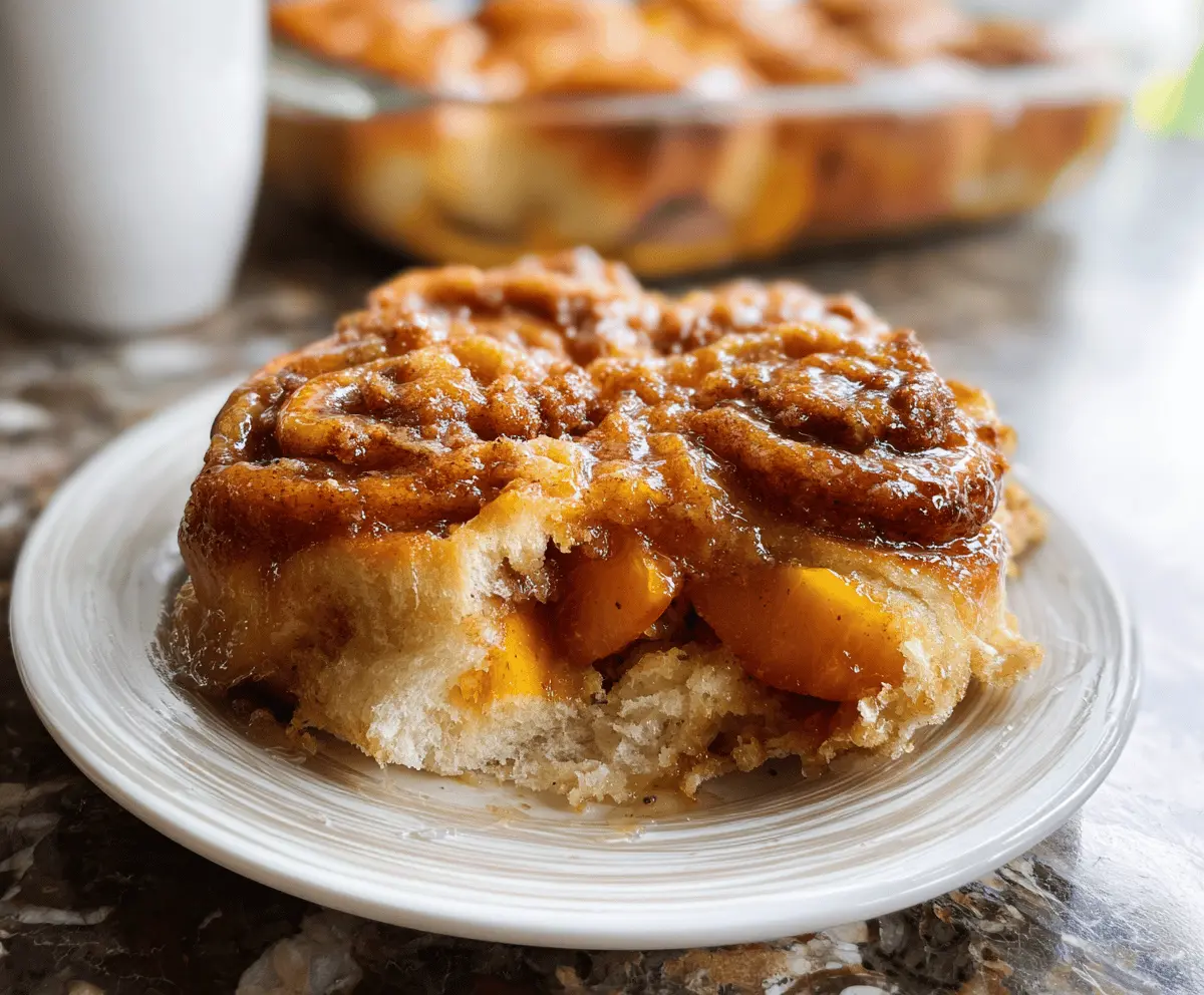 Peach Cobbler Cinnamon Rolls Recipe