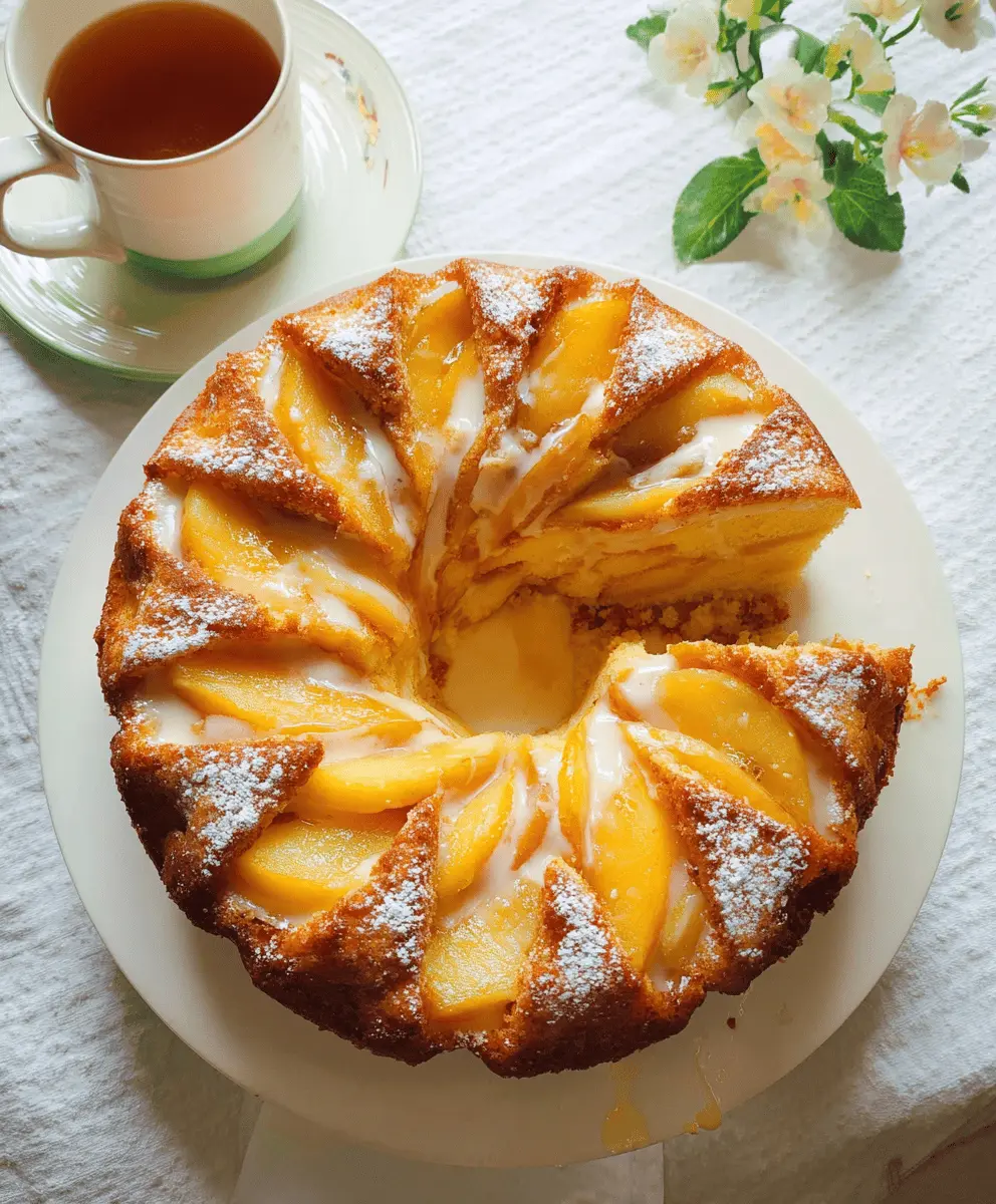 Easy Peach Cobbler Pound Cake Recipe