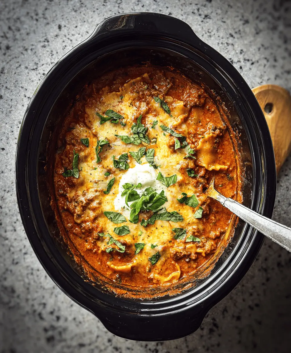 Easy Crockpot Lasagna Soup Recipe