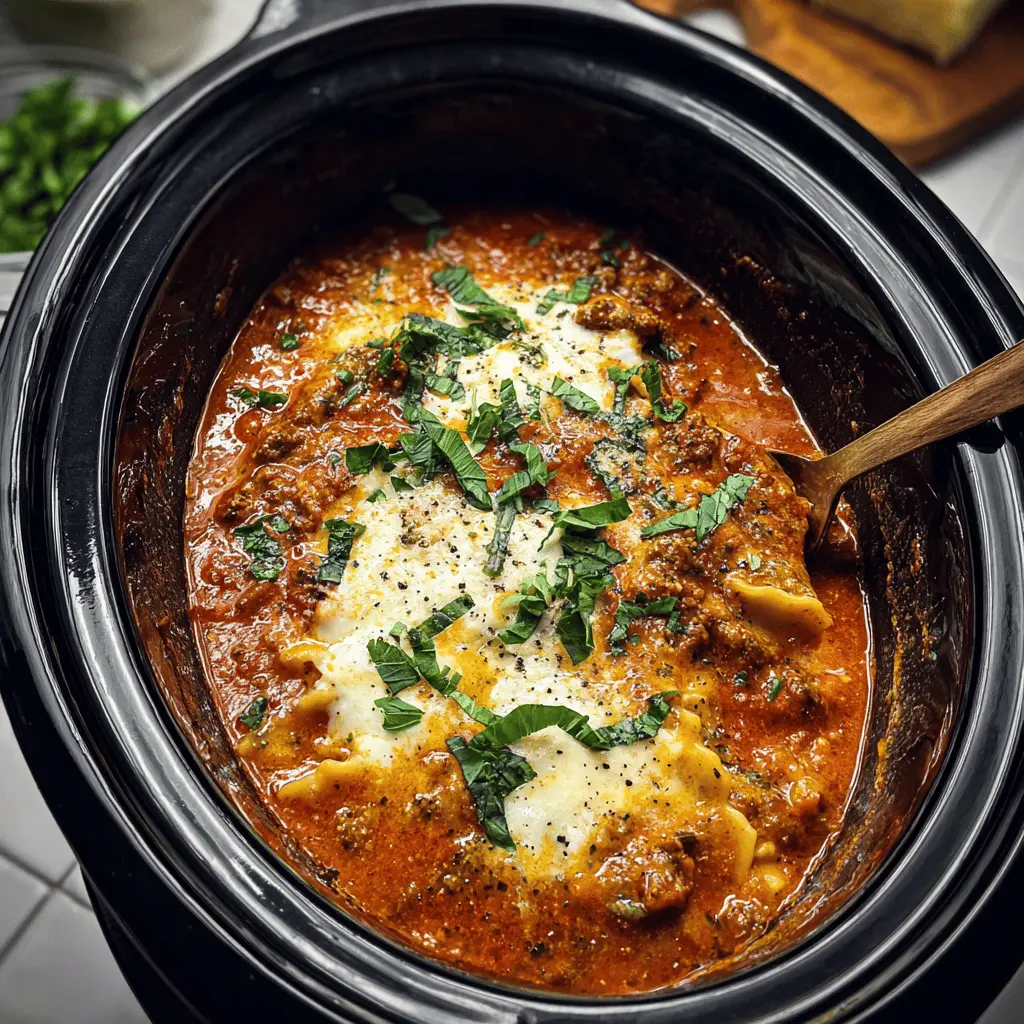 Easy Crockpot Lasagna Soup Recipe