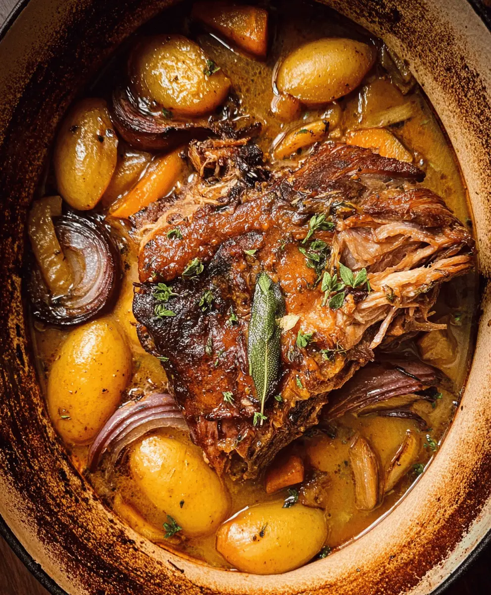 Slow Cooker Apple Cider Braised Pork Shoulder Recipe