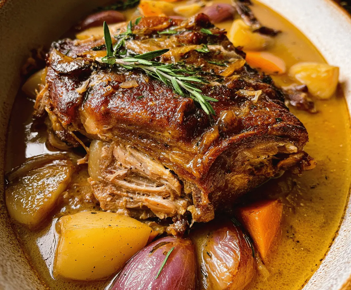 Slow Cooker Apple Cider Braised Pork Shoulder Recipe