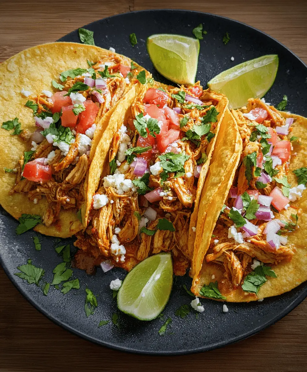 Easy Healthy Crockpot Chicken Tacos Recipe