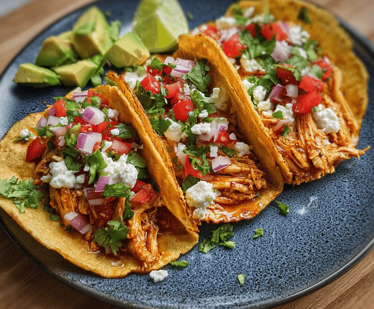 Easy Healthy Crockpot Chicken Tacos Recipe