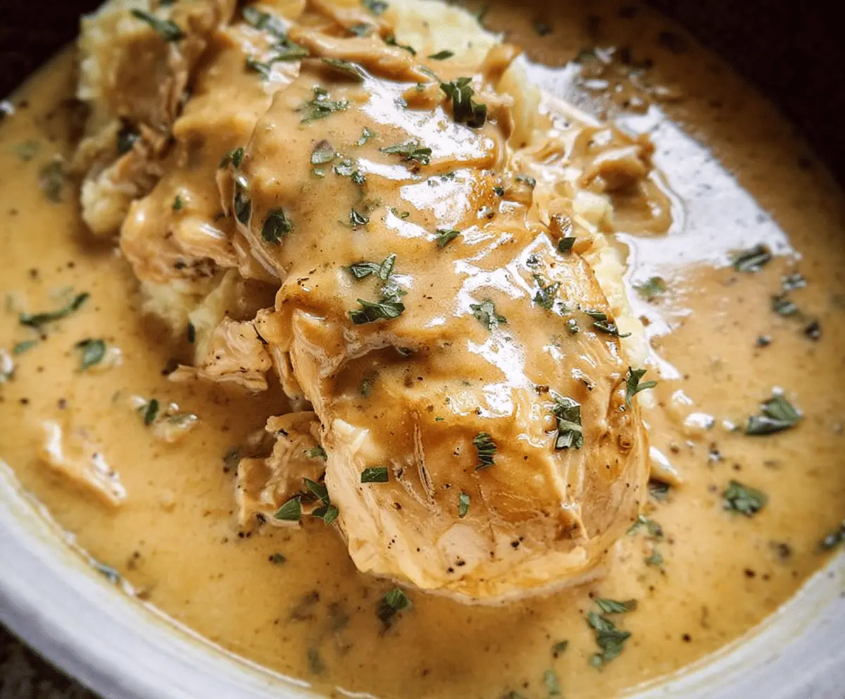 Easy Slow Cooker Chicken and Gravy Recipe