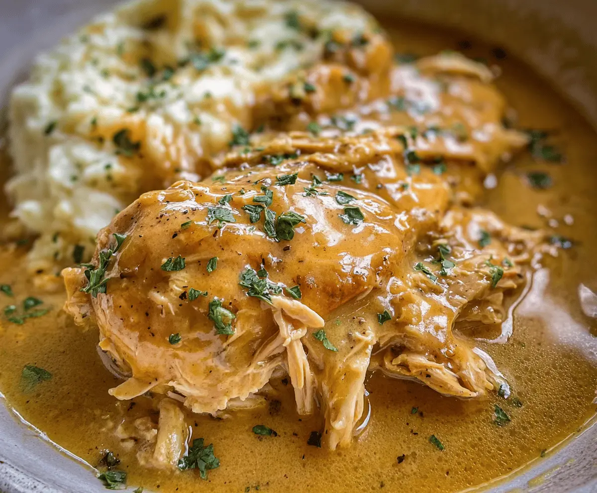 Easy Slow Cooker Chicken and Gravy Recipe