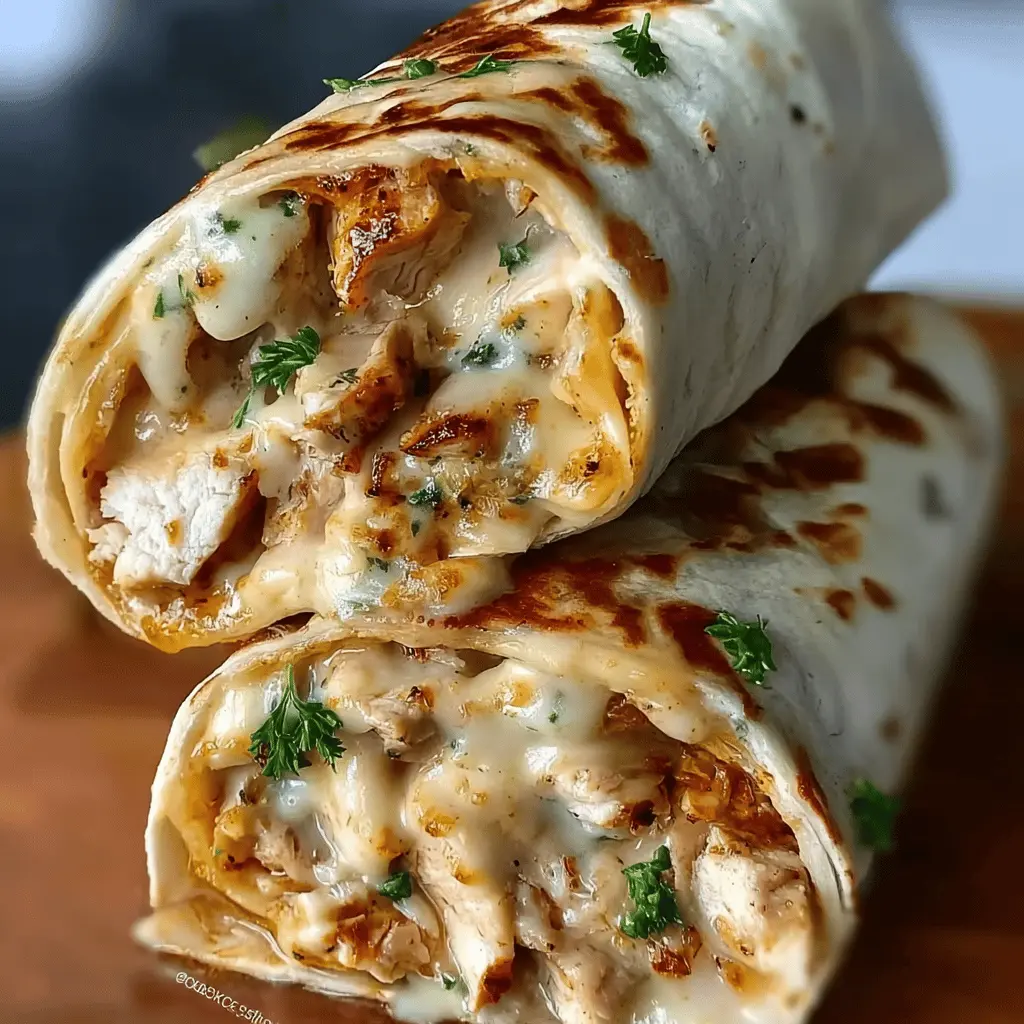 Easy Cheesy Garlic Chicken Wraps Recipe