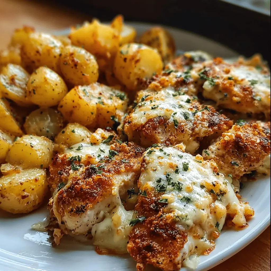 Easy Garlic Parmesan Chicken and Potatoes Recipe