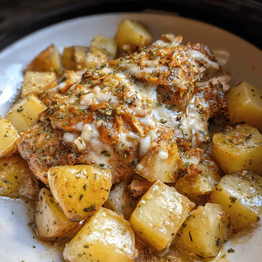 Easy Crockpot Garlic Parmesan Chicken and Potatoes