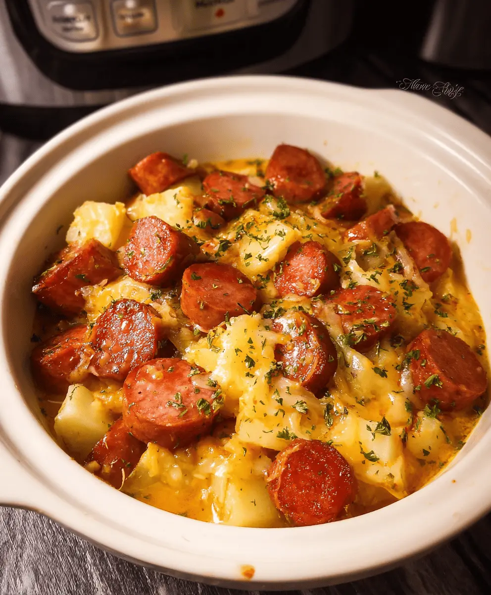 Easy Crockpot Cheesy Kielbasa Dinner Recipe