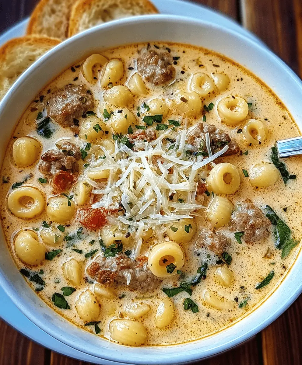 Creamy Parmesan Italian Sausage Soup Recipe