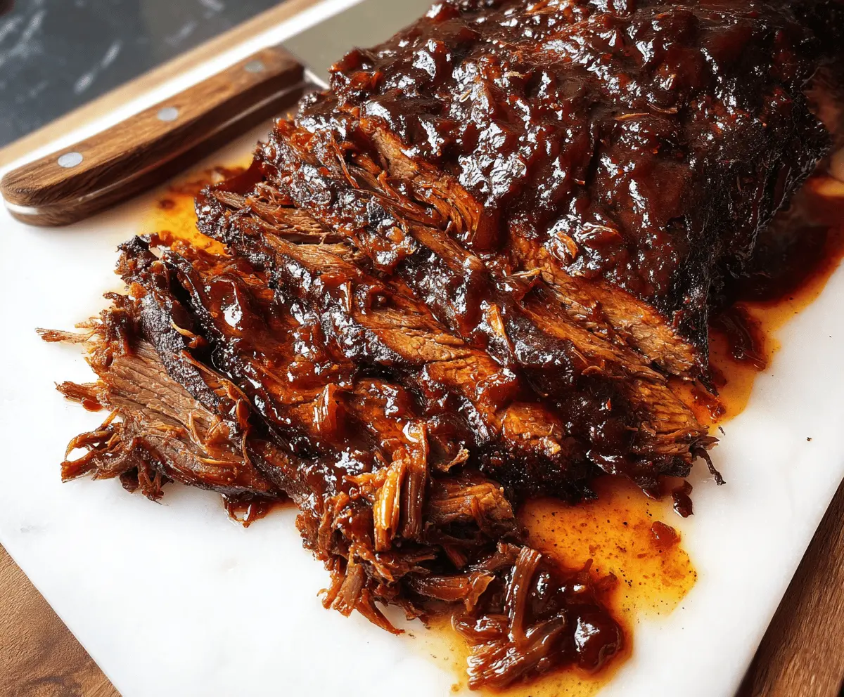 Easy Slow Cooker BBQ Beef Brisket Recipe