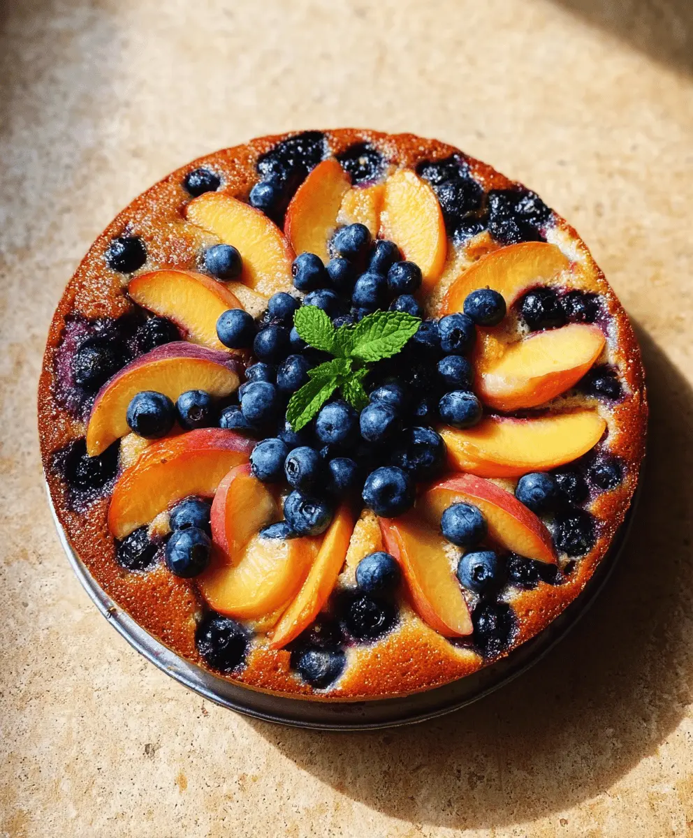 Healthy Peach and Blueberry Greek Yogurt Cake Recipe