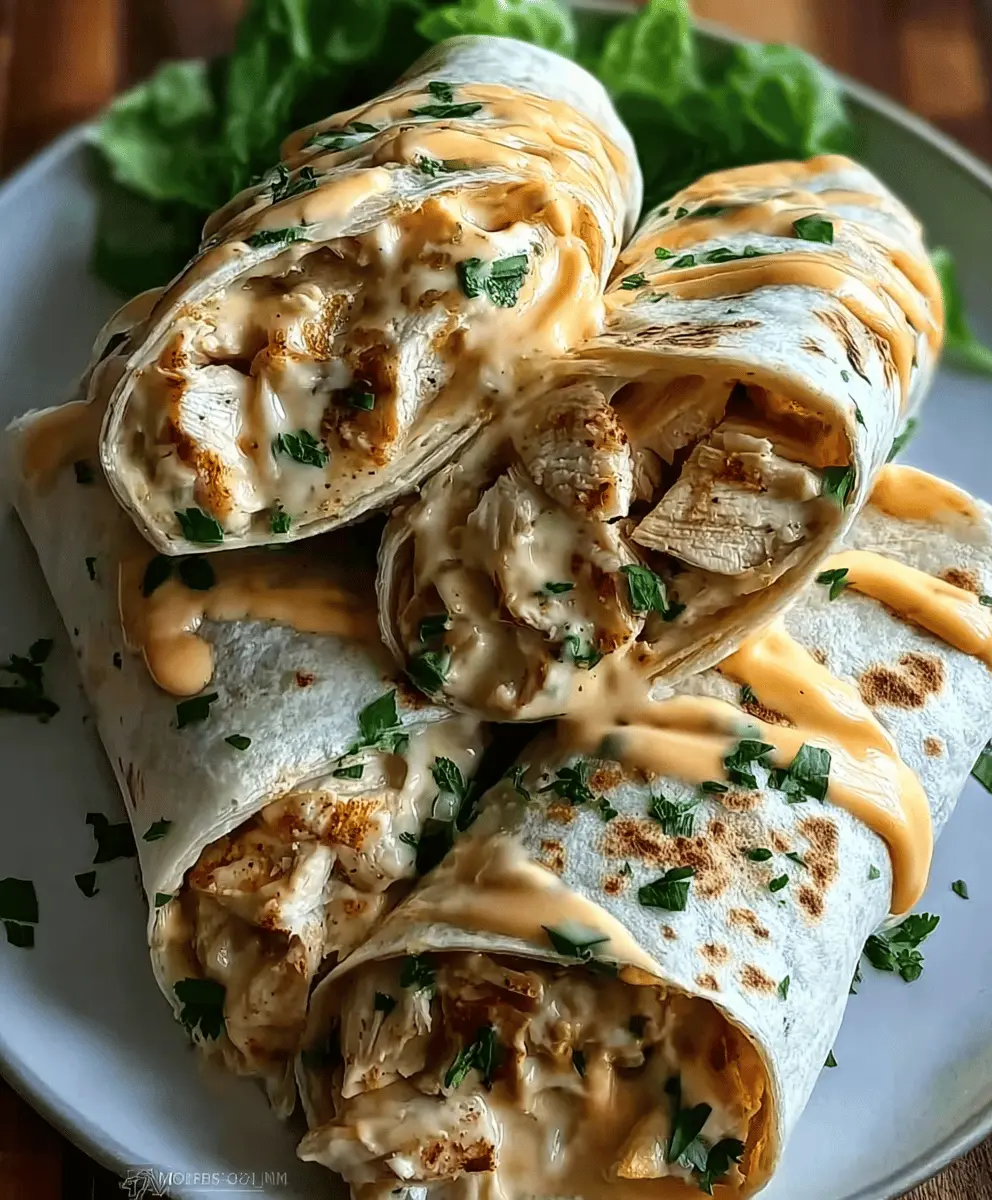 Easy Cheesy Garlic Chicken Wraps Recipe