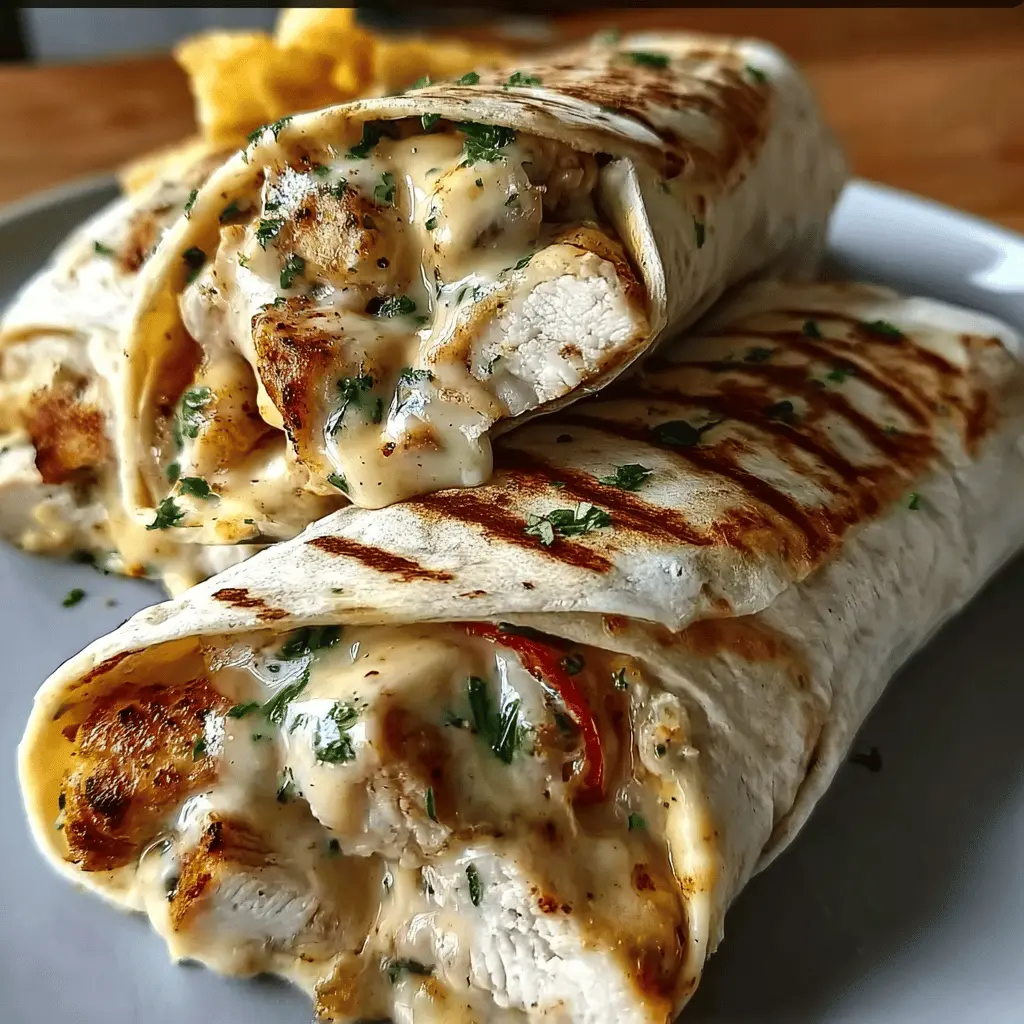 Easy Cheesy Garlic Chicken Wraps Recipe