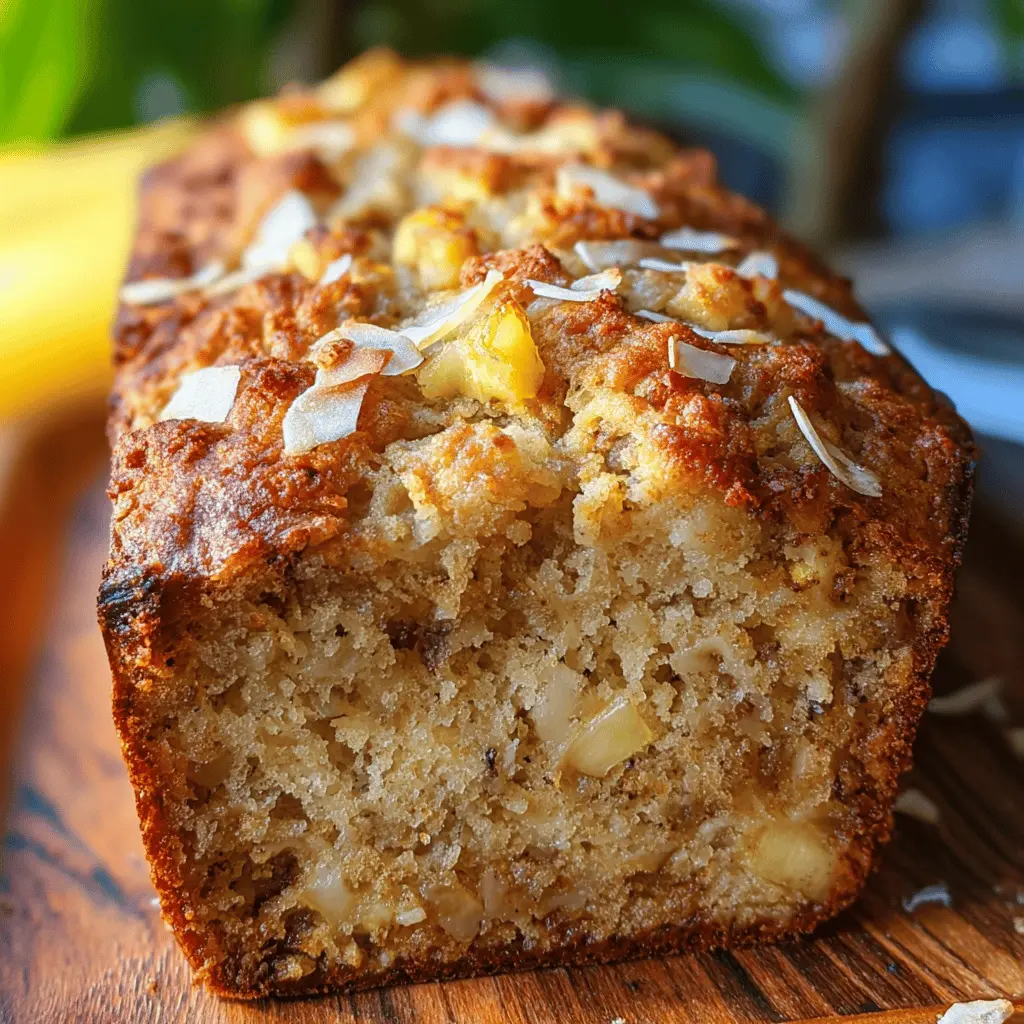 Moist Hawaiian Banana Bread With Coconut & Pineapple