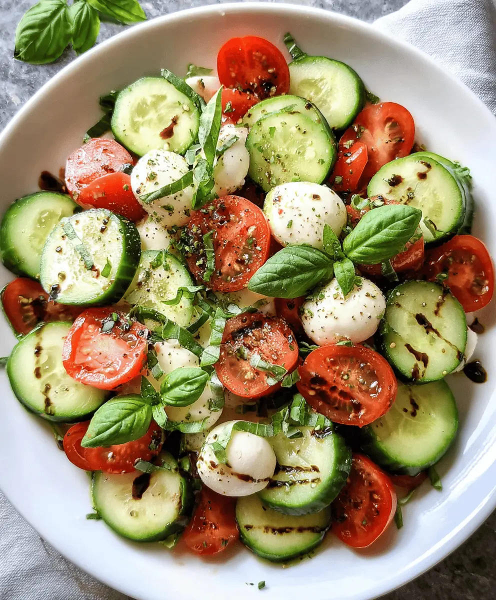 Fresh Cucumber Caprese Salad with Zesty Basil
