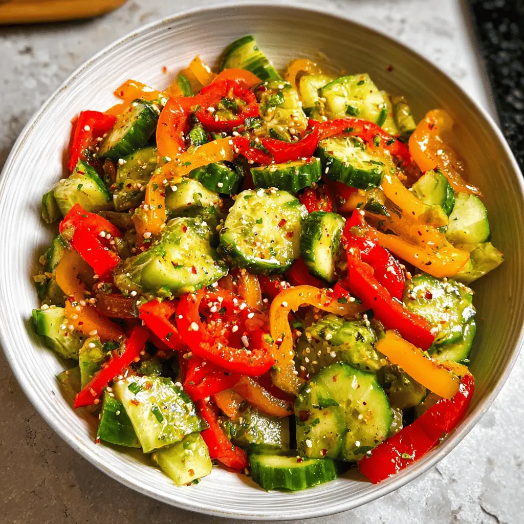 Fresh Cucumber and Sweet Pepper Salad Recipe