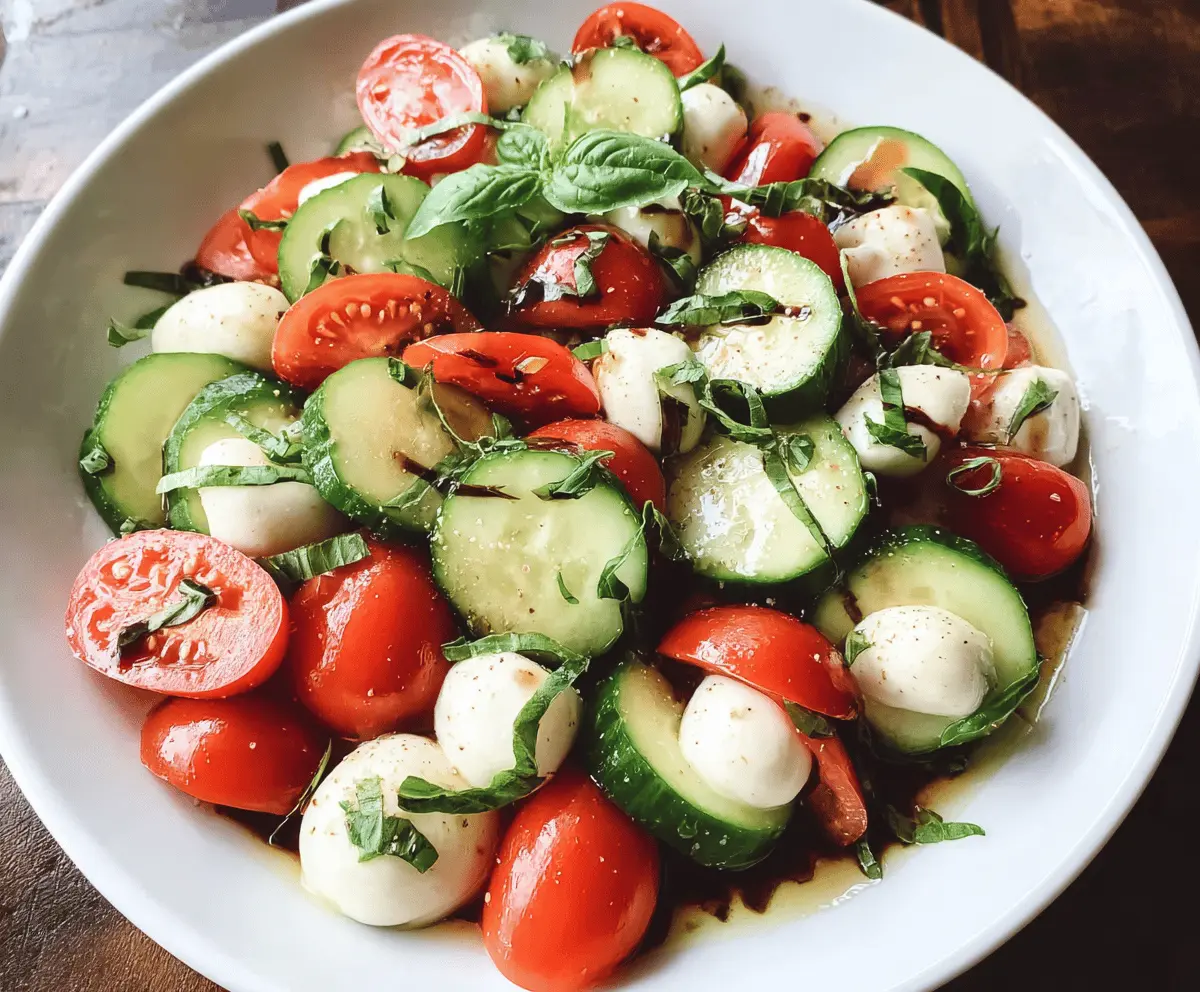 Refreshing Easy Cucumber Caprese Salad Recipe